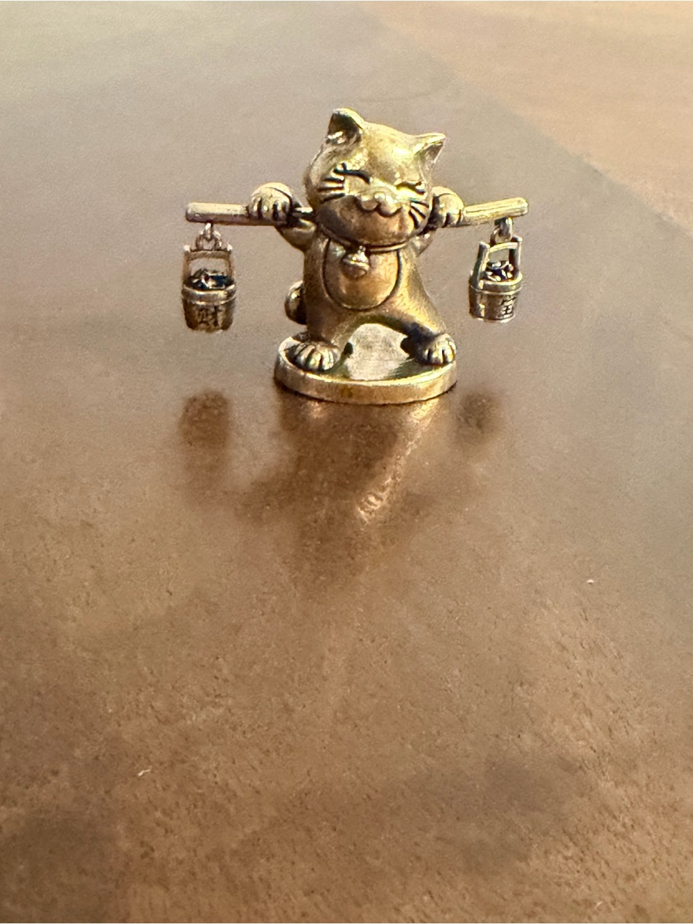 New Solid Brass Lucky Cat Figurine - 1.5” x 2”